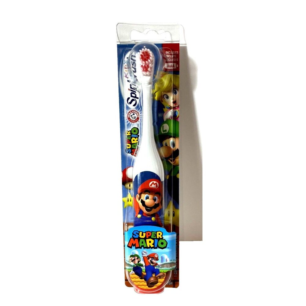 Super Mario Bros Toothbrush, Kids/Boys Video GameSpinning Action Kids Toothbrush